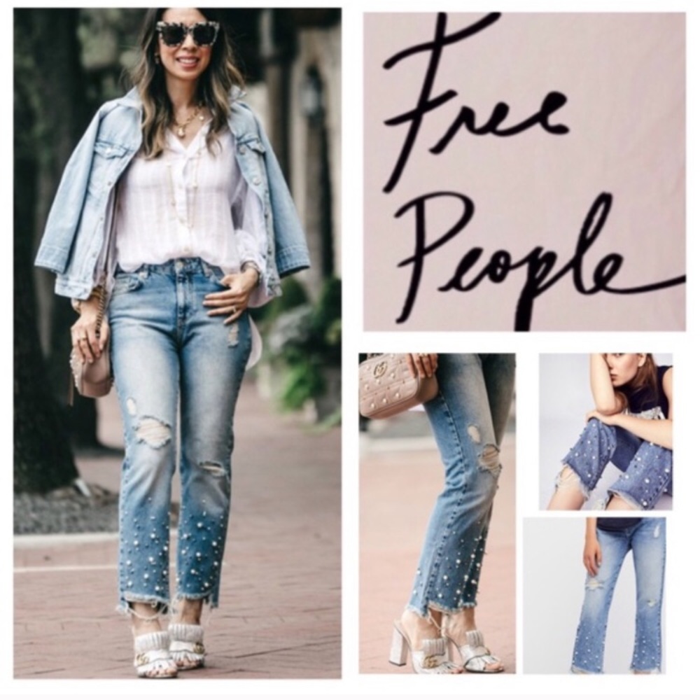 SOLD-Free People Pearl Jeans 🥰